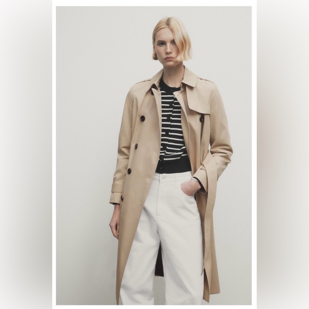 Massimo Dutti Trench coat in khaki. Size XS - Picture 3 of 12
